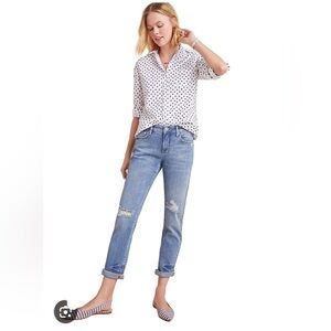 Pilcro & Letterpress Slim Boyfriend Jeans Womens 26 Distressed